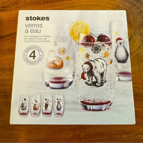 Stokes Polar Bear 4 Glass Set New In Box - Picture 1 of 12